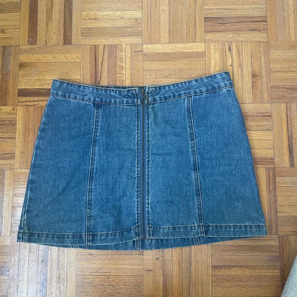 denim mini skirt